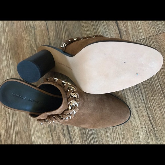 Rebecca Minkoff Galiyah Suede Stacked Heels Mules - Picture 6 of 9